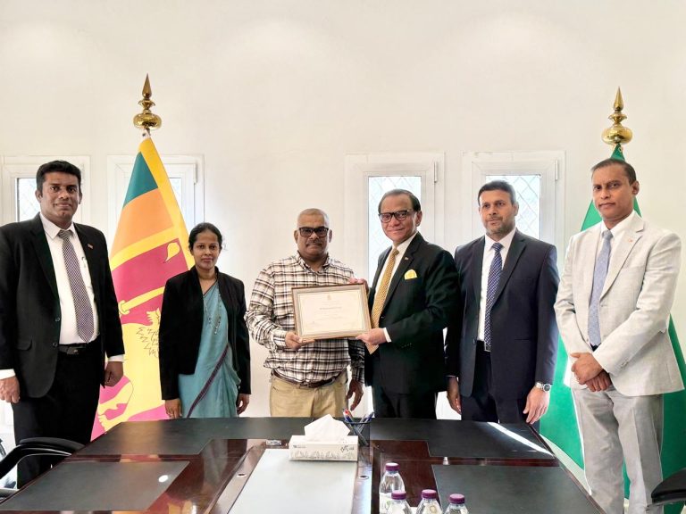 Sri Lanka Embassy in Riyadh Felicitates two long-served migrant workers in Saudi Arabia