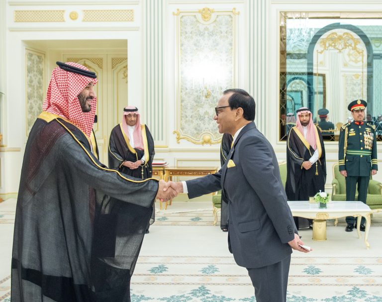 Ambassador Ameer Ajwad Presents Credentials to Prince Mohammed bin Salman bin Abdulaziz, the Crown Prince and Prime Minister of the Kingdom of Saudi Arabia 