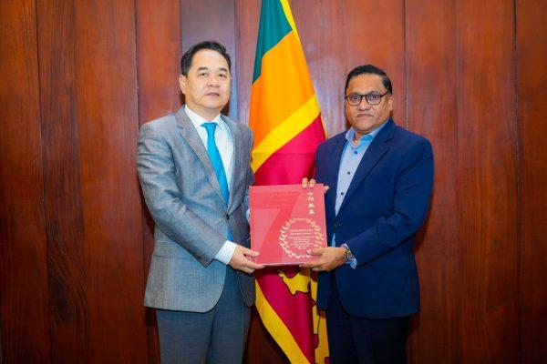 President of the Chinese People’s Association for Friendship with Foreign Countries Yang Wangmin calls on Minister Vijitha Herath