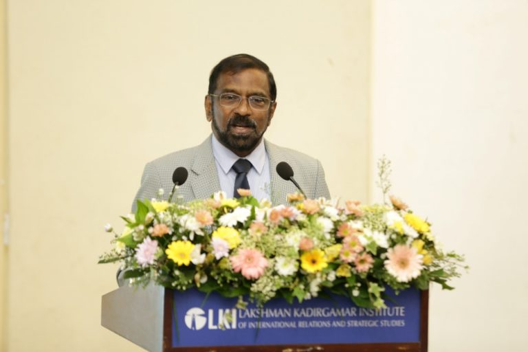 State Minister of Regional Co-operation Tharaka Balasuriya delivers the keynote address