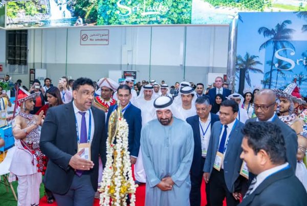 His Highness Sheikh Ahmed bin Saeed Al Maktoum, Chairman & Chief Executive of Emirates Airline & Group, Lights Traditional Oil Lamp to Inaugurate Sri Lanka Pavilion at ATM 2025